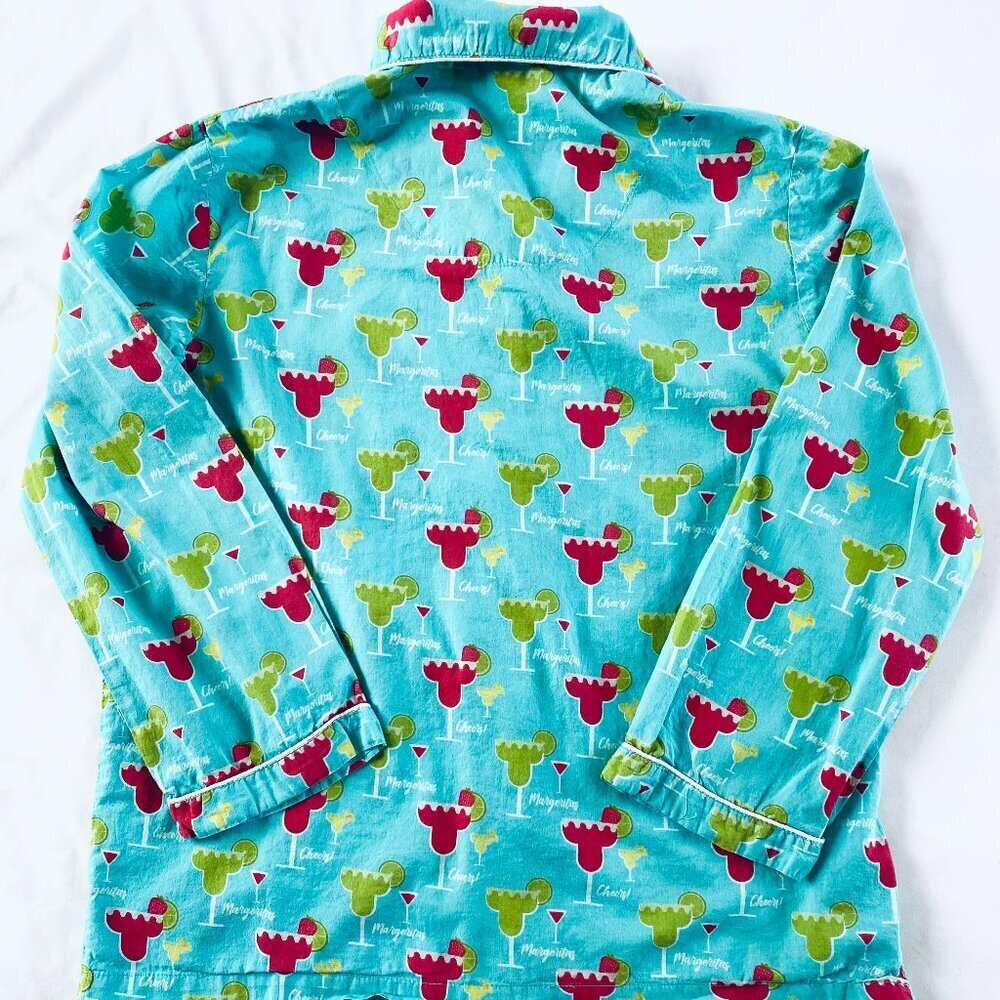 Mahogany Margarita pajama set Medium blue red cotton - Picture 9 of 16